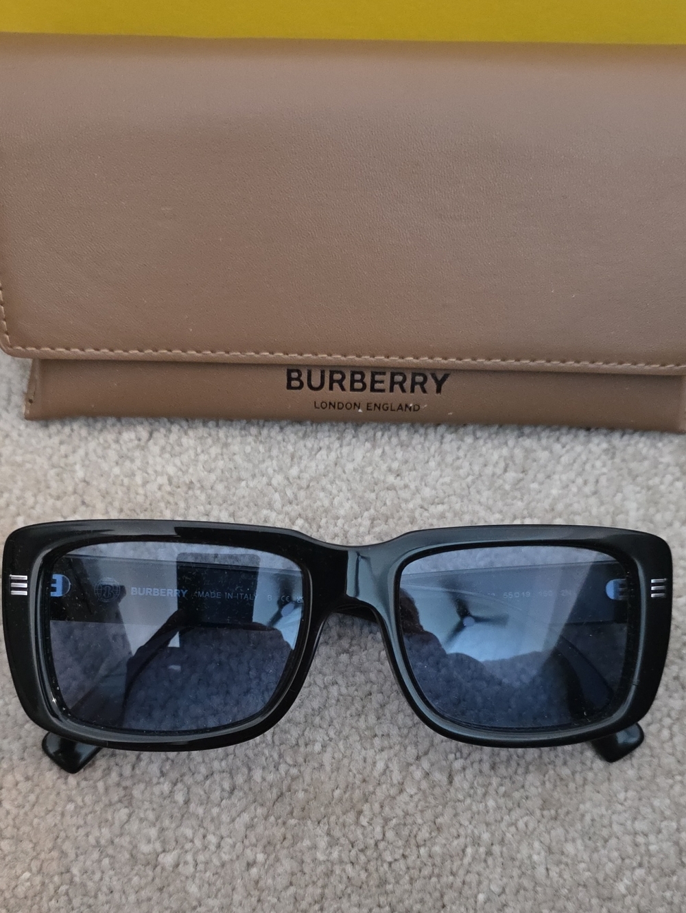Burberry Black Sunglasses with Gradient Blue Lenses